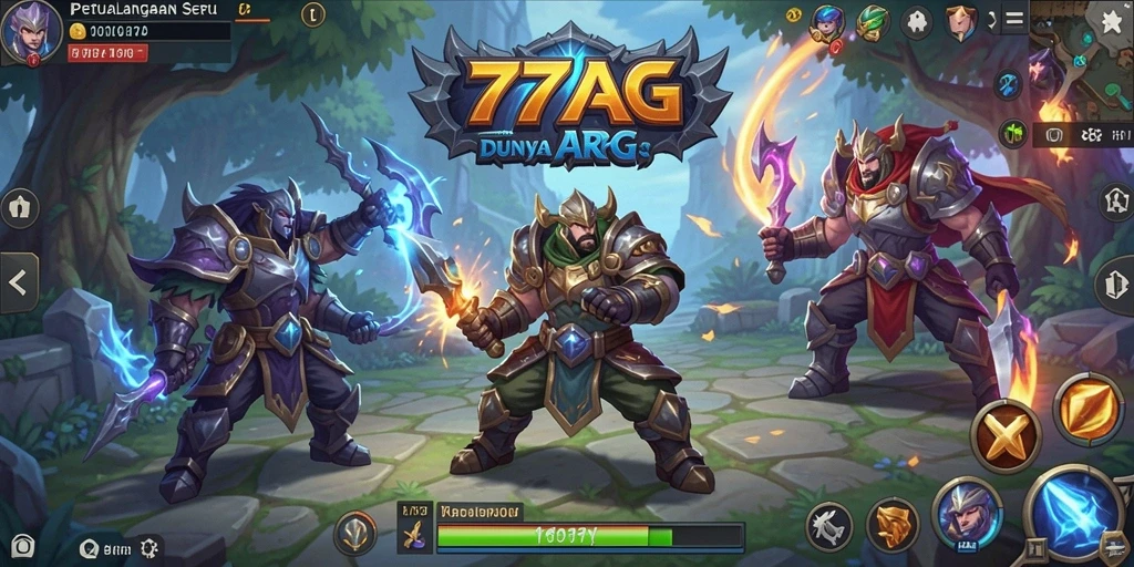 Gameplay seru dan penuh aksi dalam 77AG yang terinspirasi dari ARPG.