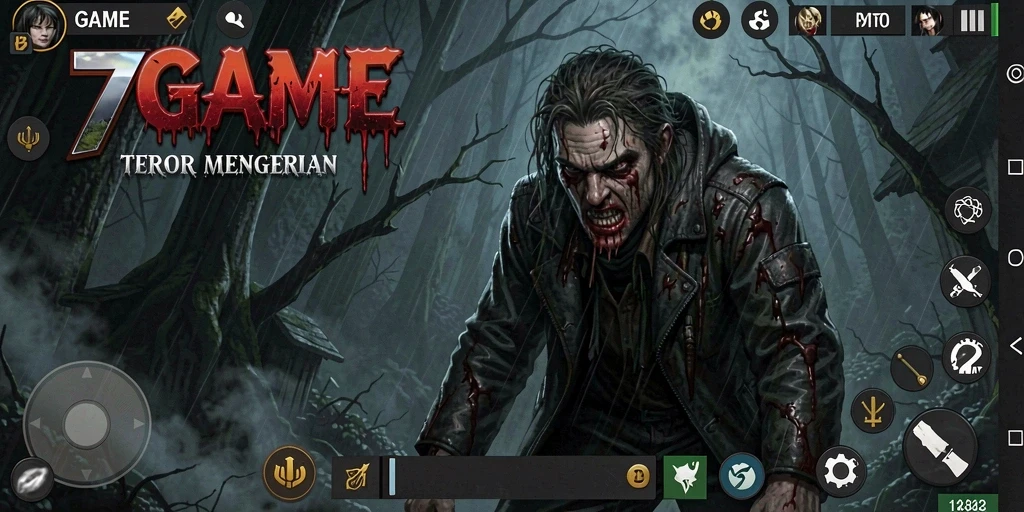 Tampilan gameplay menegangkan dalam 7GAME saat menjelajahi kegelapan.