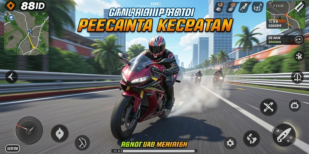 Screenshot 88ID menampilkan balapan motor yang seru dan menyenangkan.