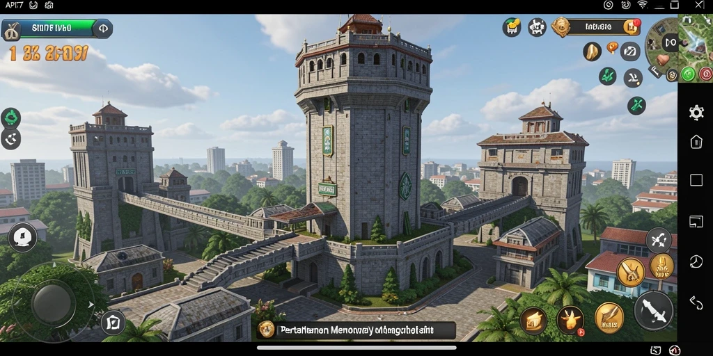 Tampilan menakjubkan dari gameplay Tower Defense API77.