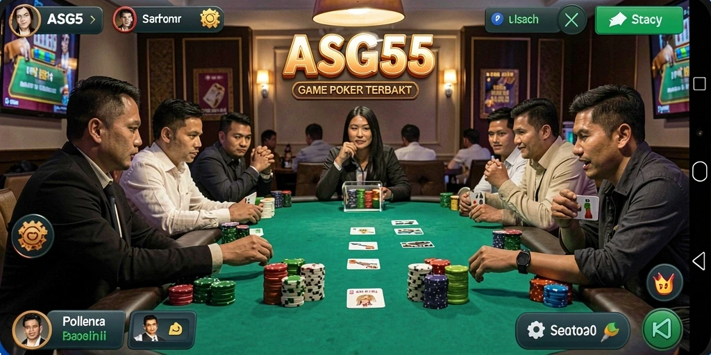 Screenshot utama ASG55 menampilkan gameplay Poker yang seru dan interaktif.