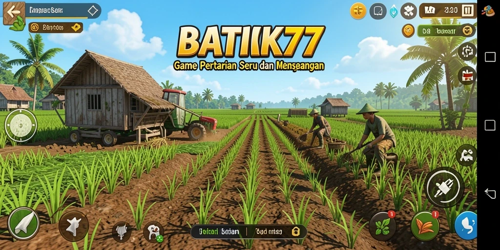 Screenshot menarik dari gameplay BATIK77 yang menunjukkan aktivitas bertani.
