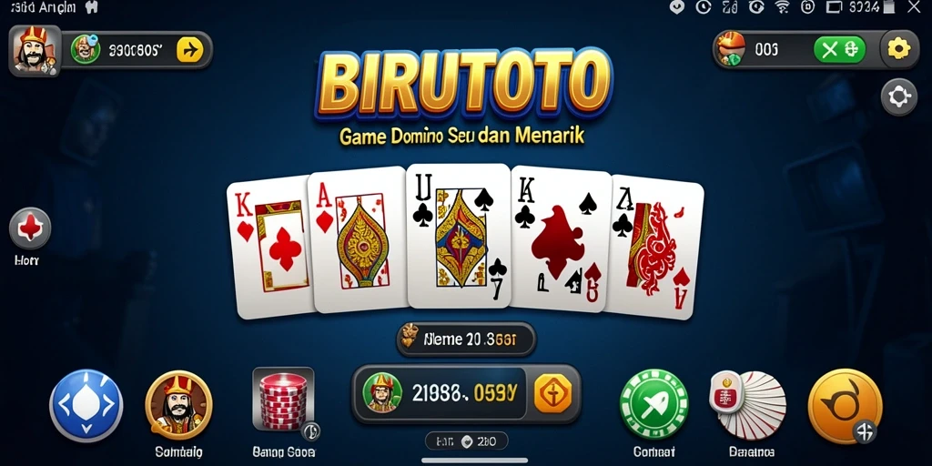 Screenshot gameplay BIRUTOTO menunjukkan keseruan bermain domino.
