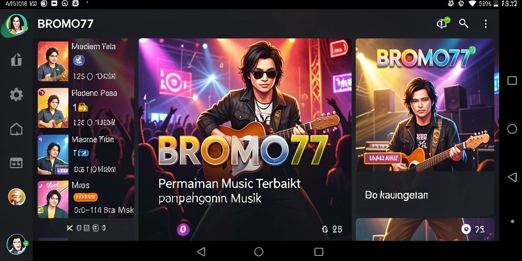 Tampilan gameplay BROMO77 yang penuh warna dan energik.