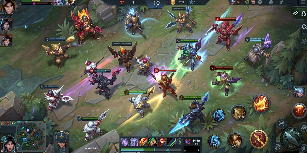 Screenshot gameplay MOBA C789 yang seru dan penuh aksi.