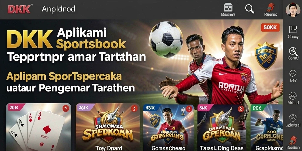 Tampilan antarmuka aplikasi Sportsbook DKK yang menarik dan modern.