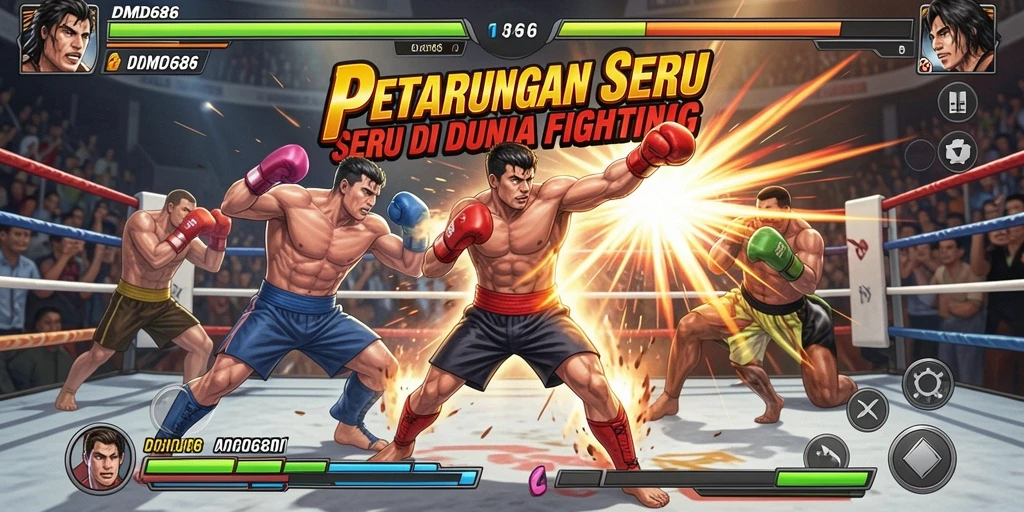 Screenshot DMD686 menampilkan aksi pertarungan yang intens dan grafis yang mendetail.