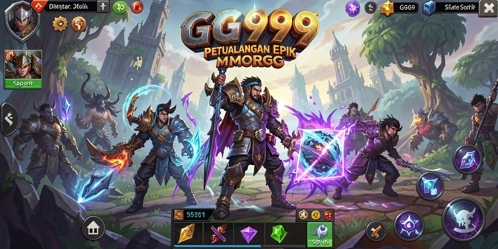 Tampilan gameplay GG999 yang seru dan penuh aksi di dunia MMORPG.