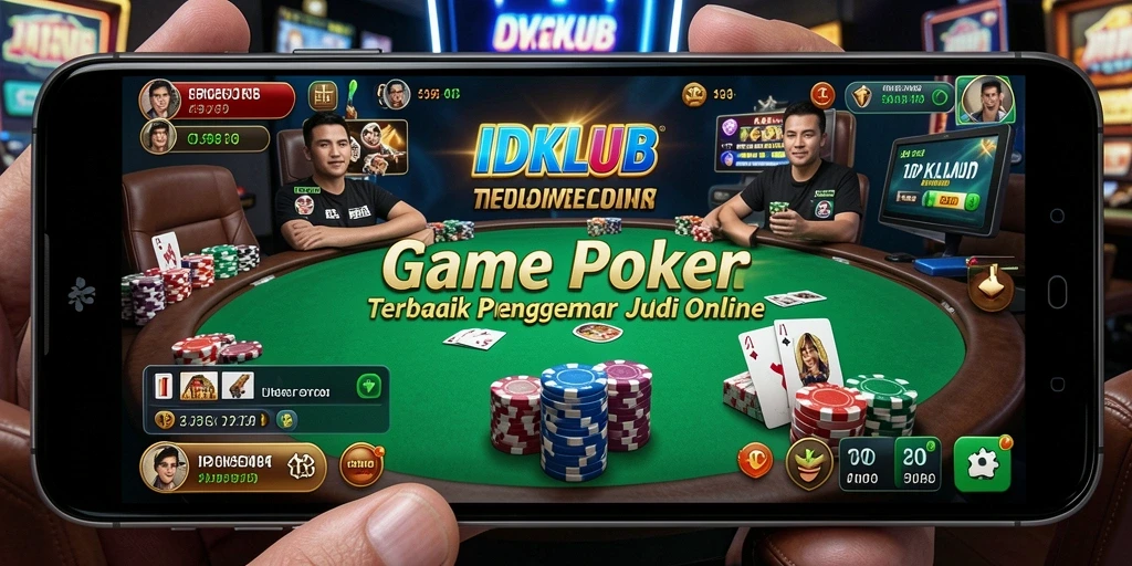 Screenshot utama IDKLUB menampilkan gameplay Poker yang menarik.