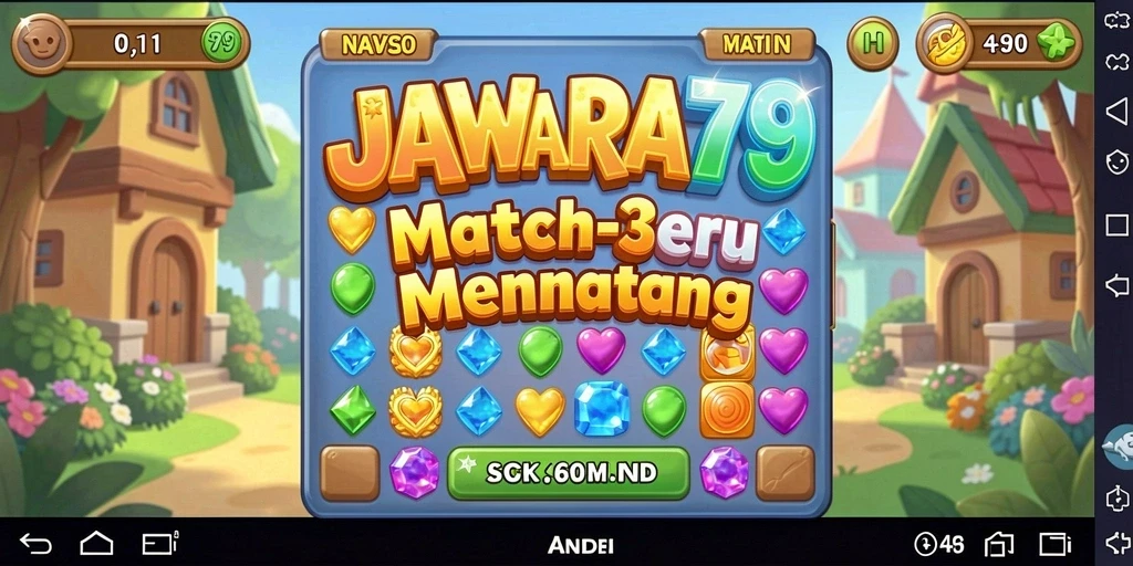 Tangkapan layar menunjukkan gameplay seru JAWARA79 dalam aksi Match-3.
