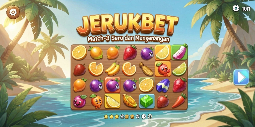Screenshot gameplay JERUKBET yang penuh warna dan menantang.