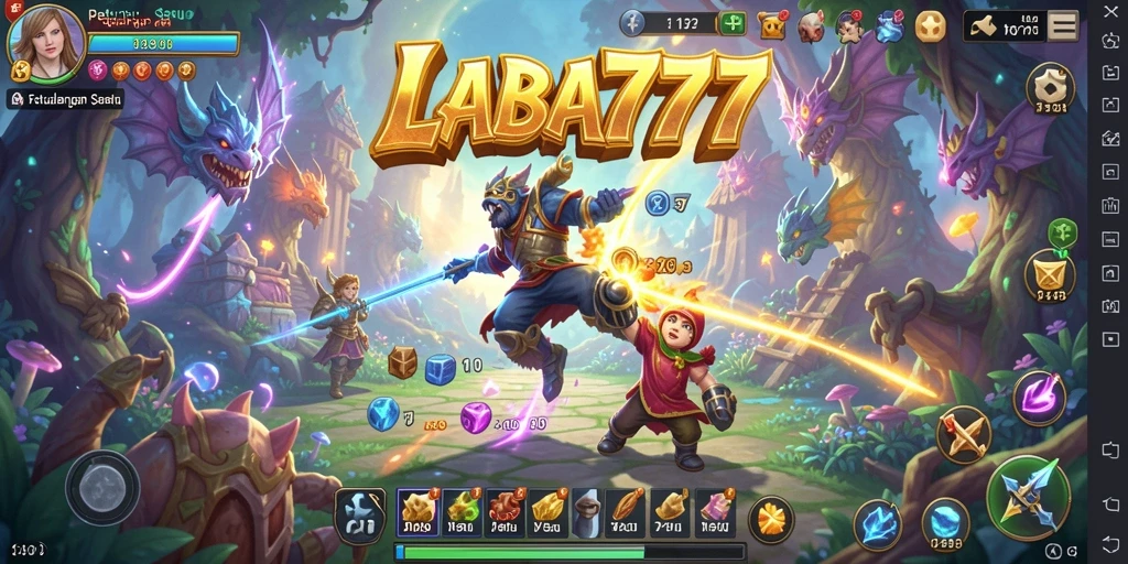 Tampilan gameplay seru dari LABA777 yang penuh petualangan RPG.