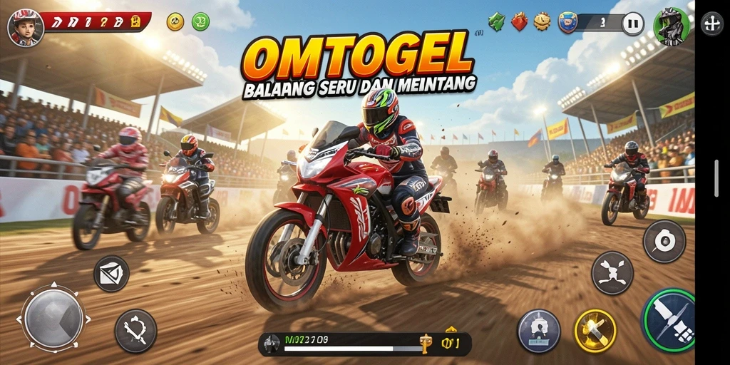 Gameplay seru dan menantang di <strong>OMTOGEL</strong> dengan balapan motor.