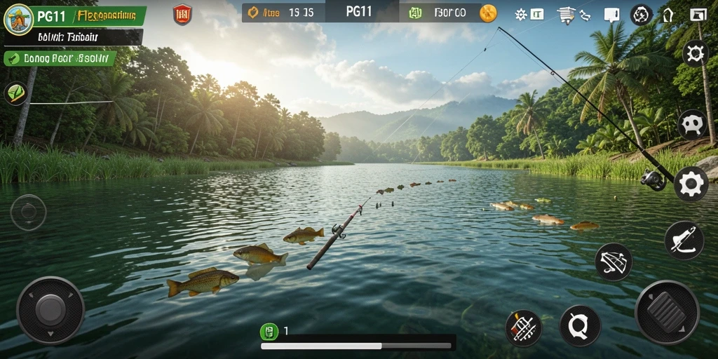 Tangkapan layar PG11 menampilkan gameplay memancing yang seru dengan grafik yang menawan.