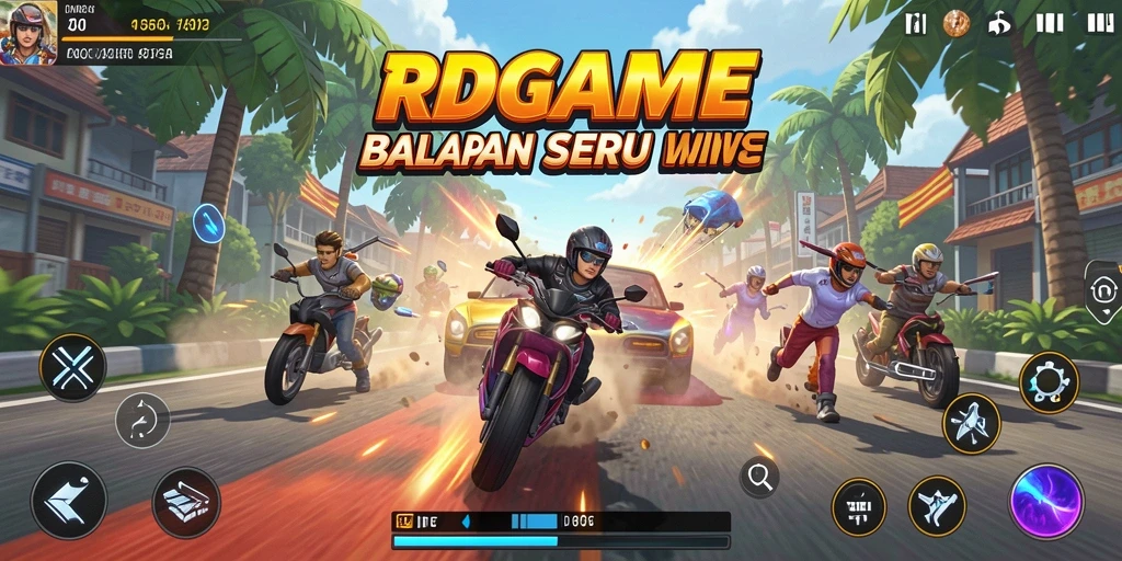 Tampilan gameplay RPGAME yang mendebarkan dengan mobil balap.