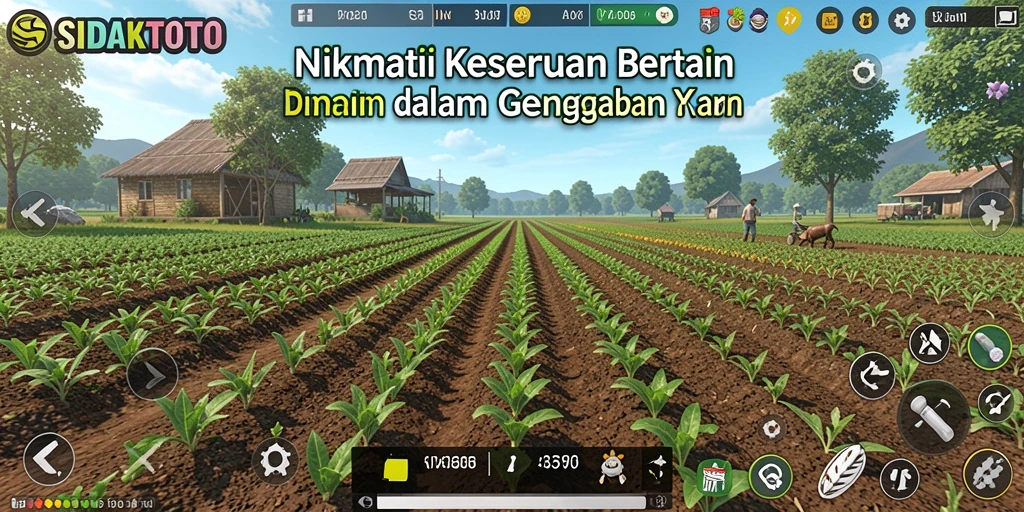 Tampilan gameplay <strong>SIDAKTOTO</strong> yang menawan saat bertani di lahan yang subur.