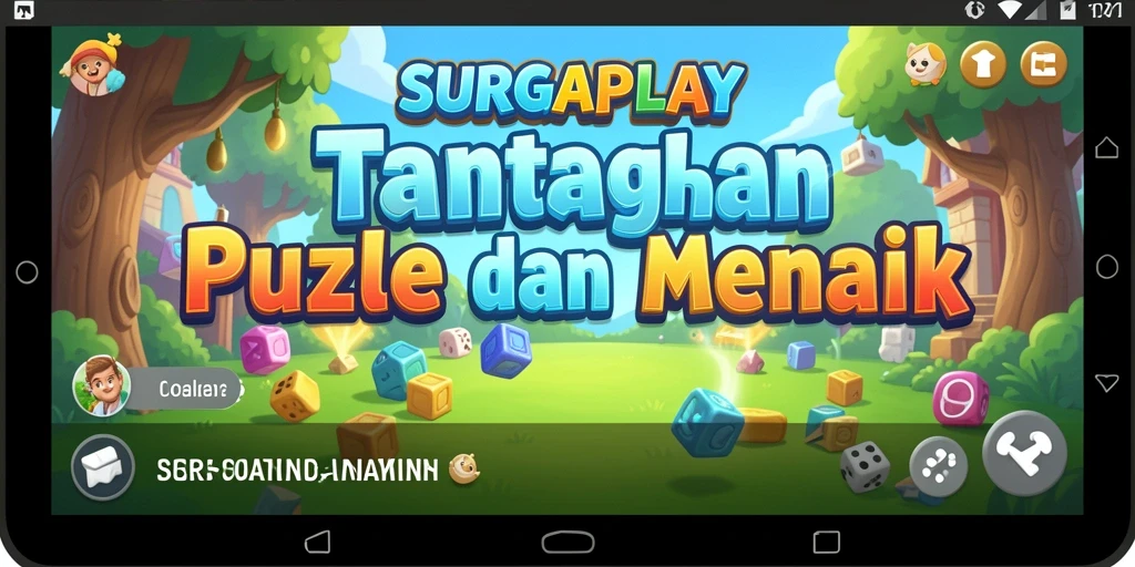 Tampilan gameplay SURGAPLAY menampilkan potongan puzzle yang berwarna-warni dan menarik.