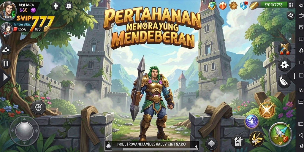 Gameplay SVIP777 menampilkan pertarungan menara yang strategis dan mendebarkan.