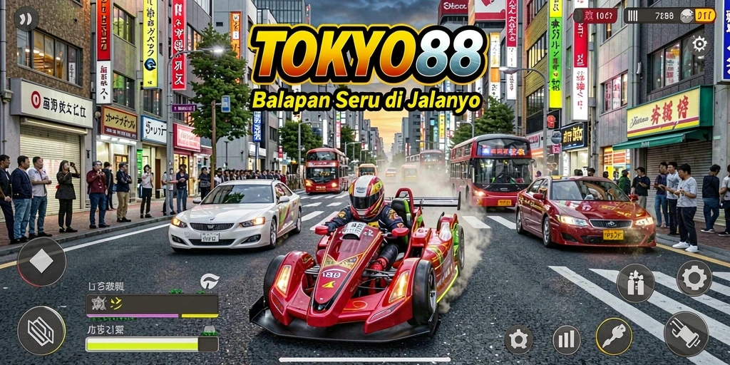 Gameplay seru dan intens dalam balapan di jalanan Tokyo.