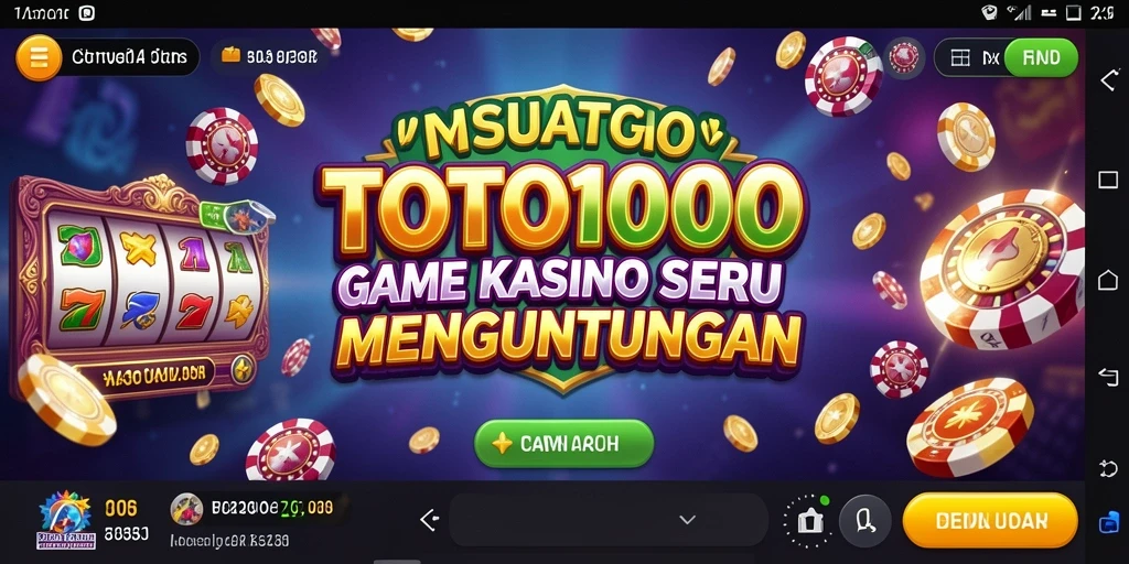 Tampilan menarik gameplay Kasino di aplikasi TOTO1000.