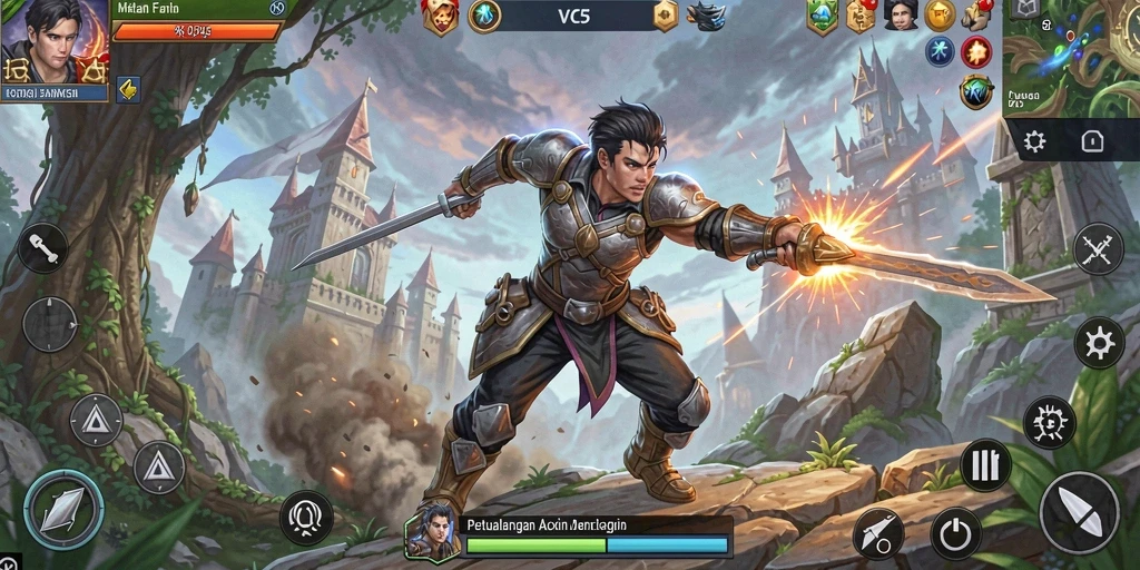 Gameplay VC5 yang seru dalam pertarungan ARPG.