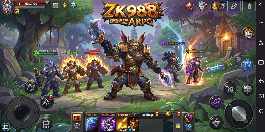 Tampilan gameplay ZK988 yang penuh aksi dan strategi ARPG.